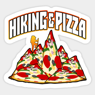 Love Hiking And Pizza White Sticker